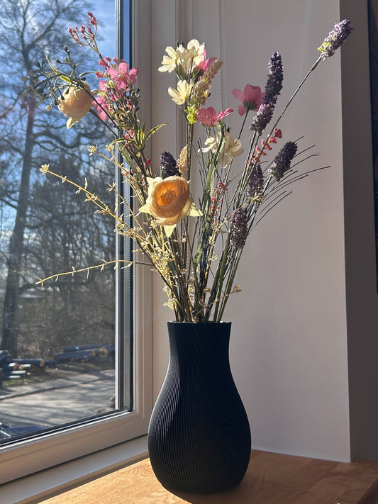 Luma Vase - 20 cm - Sort