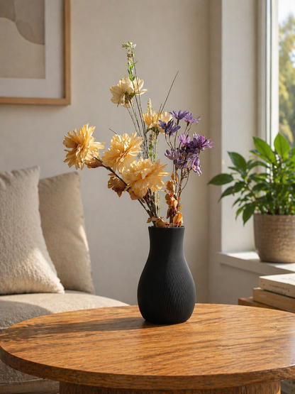 Luma Vase - 16 cm - Sort