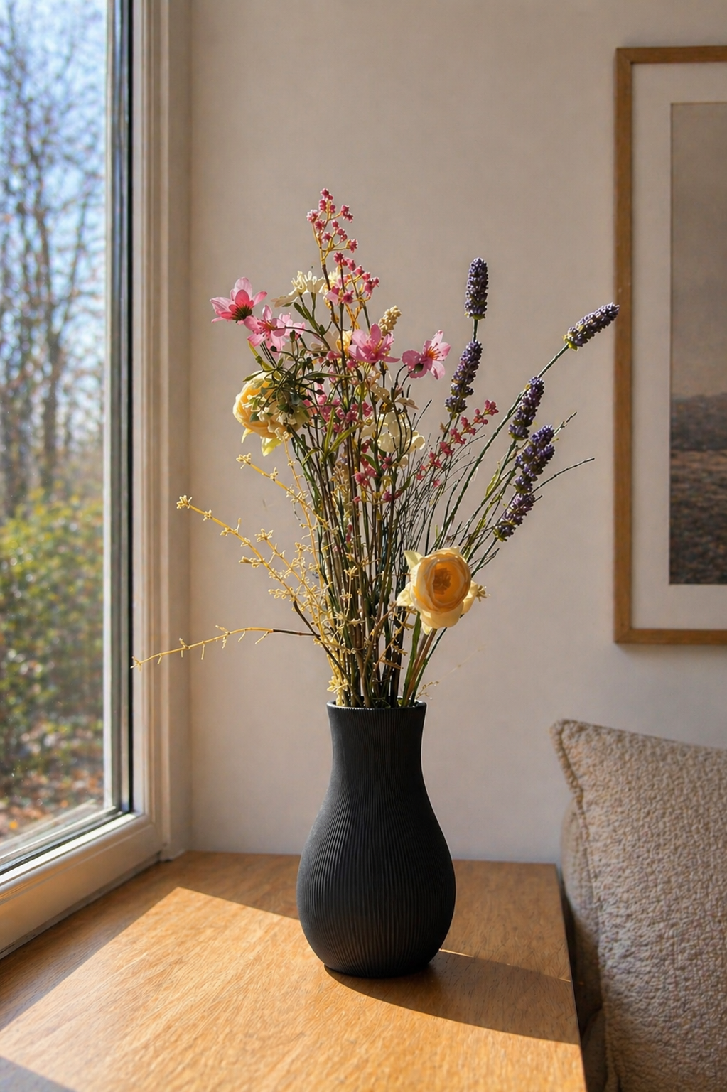 Luma Vase - 20 cm - Sort